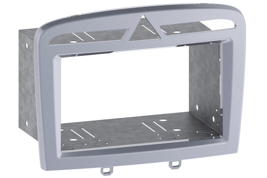 Peugeot 308/ RCZ Double DIN car audio fascia adapter panel and cage kit (WARM SILVER)