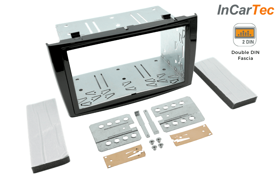 Peugeot 308/ RCZ Double-DIN Fascia Adapter Panel & Cage Kit (PIANO BLACK)