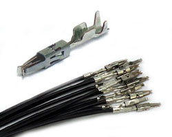 Black wires with pre-crimped 1.6mm micro timer receptacle terminals (10 PACK)