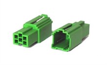 6-way female mini ISO connector housing (10pcs) GREEN