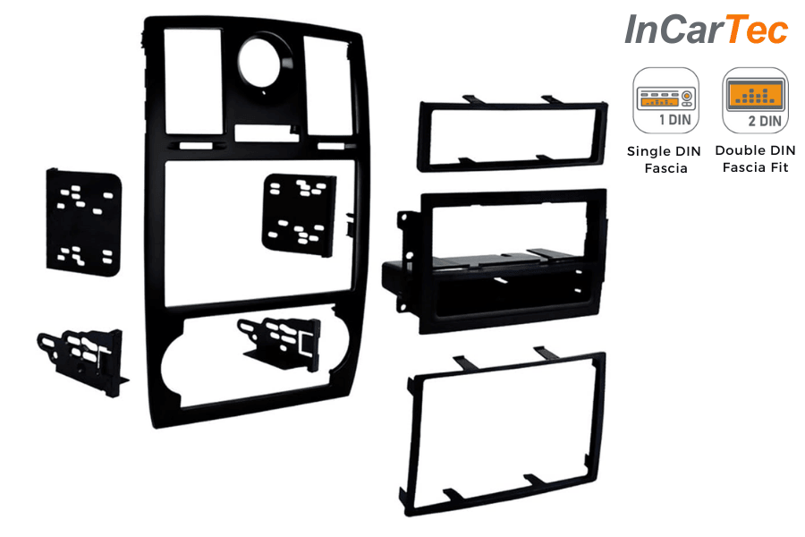 Chrysler 300C 1st Gen (2005-2007 NON NAV) Single/ Double DIN car audio fascia (MATT BLACK)