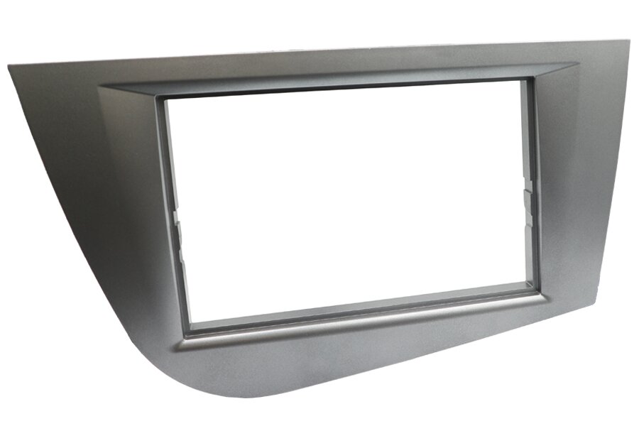 Seat Leon (2005-2012) Double DIN car audio fascia adapter panel (BRIGHT SILVER)