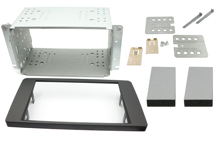 MAN TGX (2007-2012) Double DIN fascia adapter and radio cage kit (MATT BLACK)