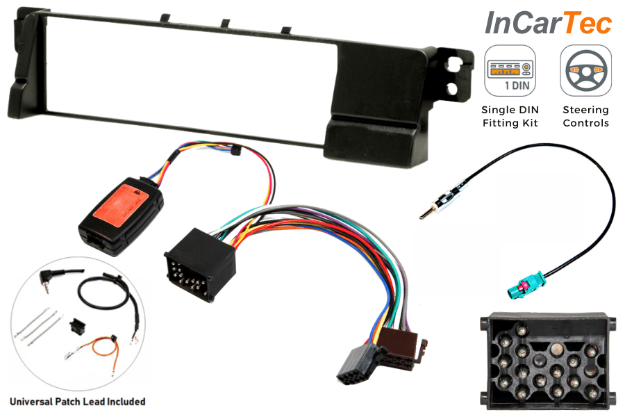 BMW 3-Series E46 (STANDARD/ ROUND PIN) single DIN car stereo upgrade fitting kit (WITH SWC)