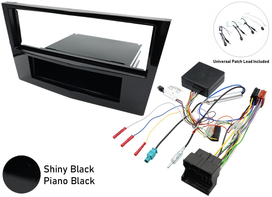 Vauxhall Single DIN car stereo upgrade fitting kit with Steering Controls (GLOSS BLACK/ PIANO BLACK)