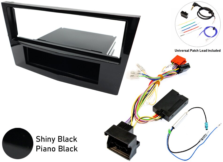 Vauxhall Corsa D Single DIN car stereo fitting kit with Steering Controls (GLOSS BLACK/ PIANO BLACK)