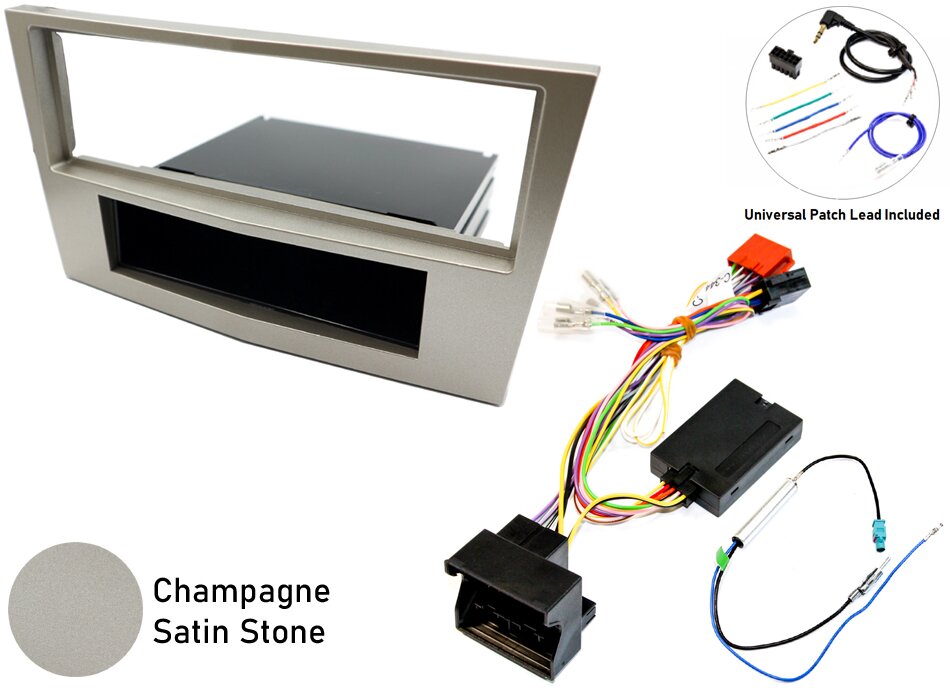 Vauxhall Corsa D Single DIN car stereo fitting kit with Steering Controls (CHAMPAGNE BEIGE/ STONE)