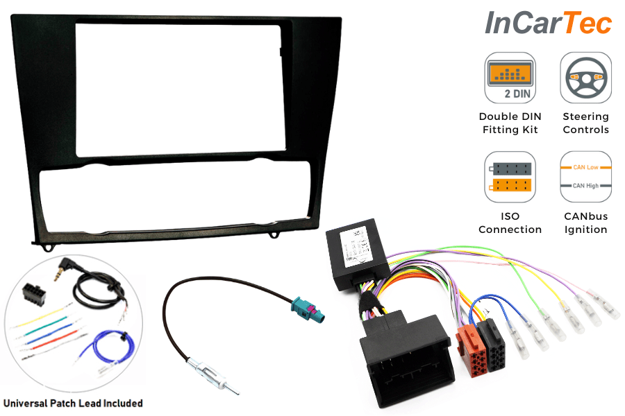 BMW 3 series (E90/E91/E92/E93) Double DIN car stereo upgrade fitting kit (STEERING CONTROLS)