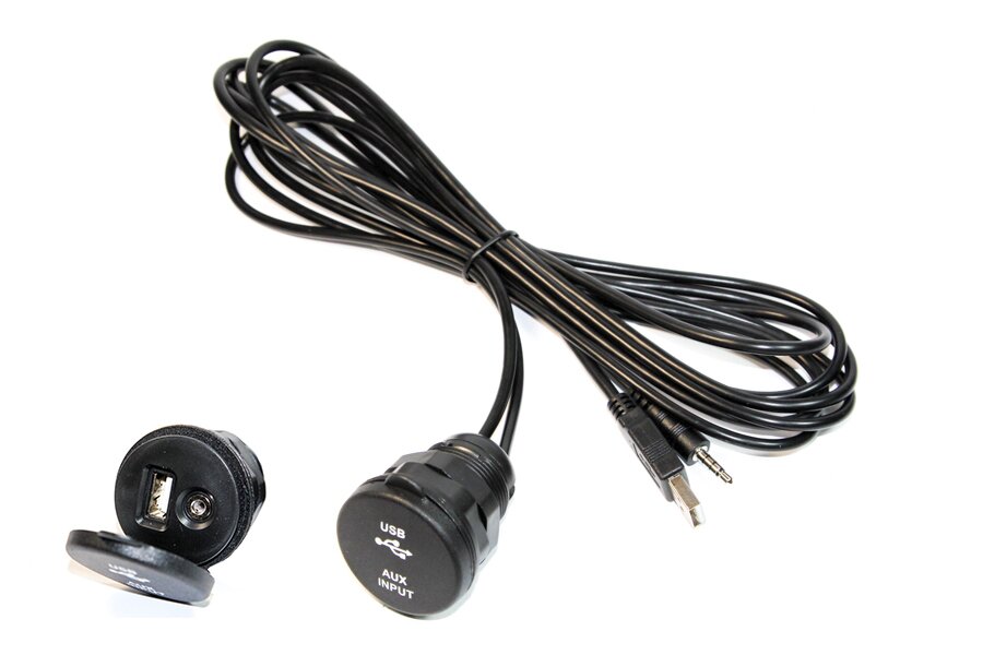 USB and 3.5mm jack waterproof mounting socket