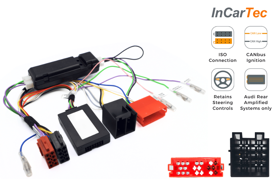 Audi ISO and mini ISO (REAR AMPLIFIED SYSTEMS) CANbus steering wheel control interface