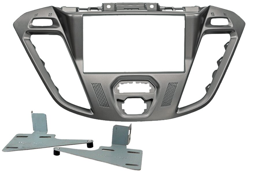 Ford Transit Custom (2012-2018) Double DIN car audio stereo fascia (MATT GREY/PHOENIX SILVER)