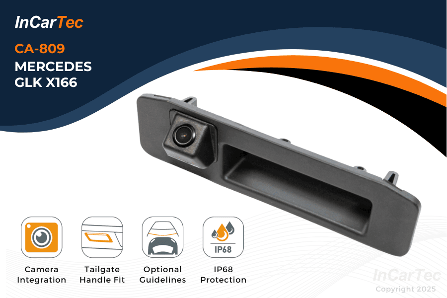 InCarTec Reverse Tailgate Camera for Mercedes GLK X166 (2013–2015) – NTSC Trunk Backup Camera
