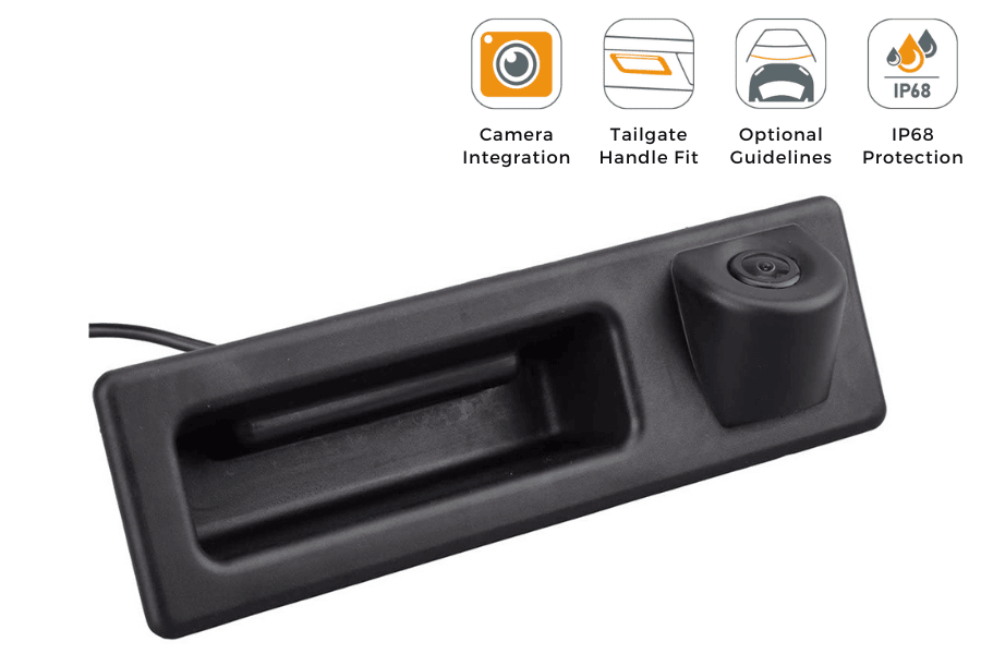BMW 1, 3, 5, 6, X3-Series reverse view tailgate handle camera (NTSC)