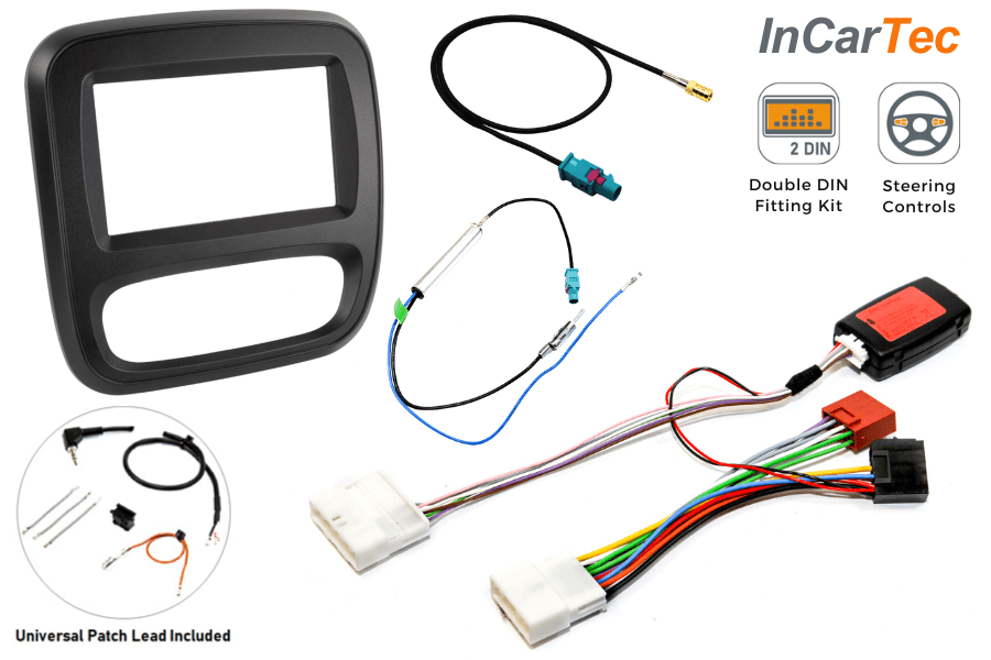 Renault Trafic, Nissan NV300, Vauxhall Vivaro (2014>) Double DIN stereo fitting kit (STANDARD RADIO)