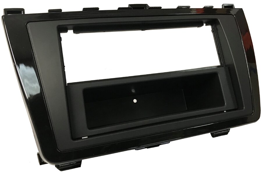 Mazda 6 (2011-2013) Single/Double DIN car audio fascia with removable pocket (GLOSS/MATT BLACK)