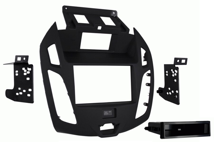 Ford Transit Connect (2014-2019) Single/Double DIN car audio fascia (With Display/ Matt Black)