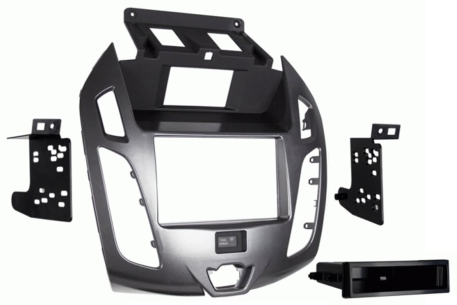 Ford Transit Connect (2014-2019) Single/Double DIN car audio fascia (With Display/ Grey Silver)