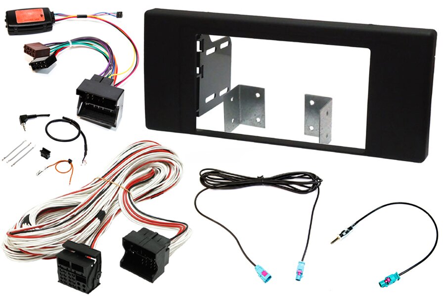 BMW X5 E53 Double DIN car stereo upgrade fitting kit with SWC (NAVIGATION RADIO)