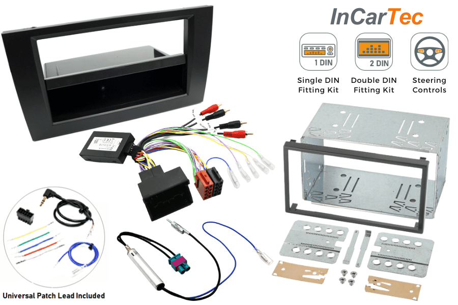 Audi A4 (B7) (2005-2008) Single/Double DIN car stereo fitting kit with CANbus/SWC (FULLY AMPLIFIED) 