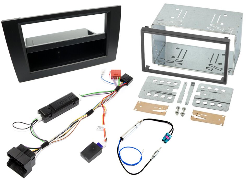 Audi A4 (B7) (2005-2008) Single/Double DIN car stereo fitting kit with CANbus (REAR AMPLIFIED)