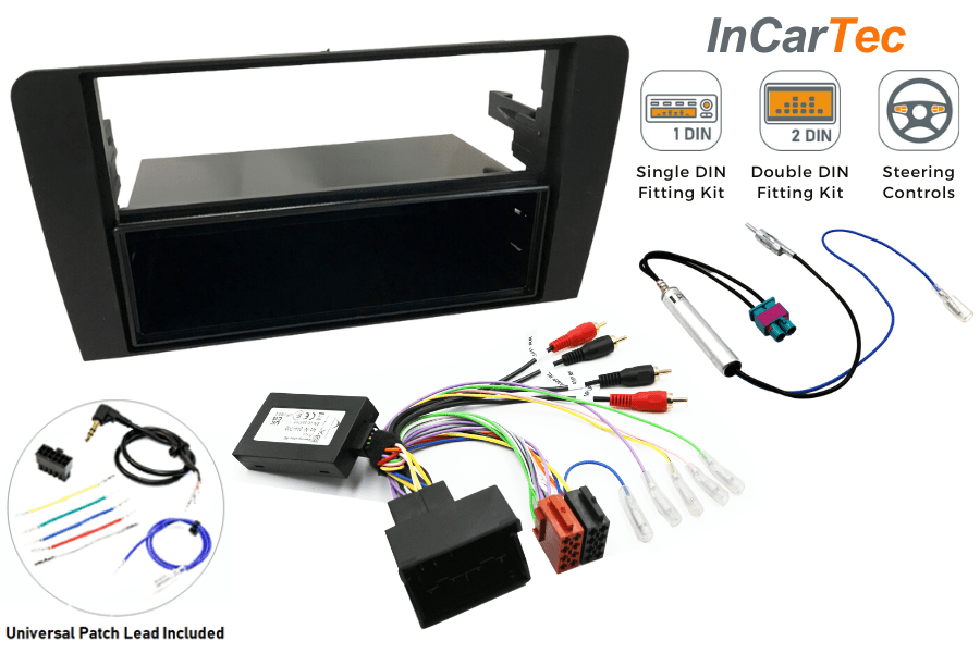 Audi A3 (8P) (2006-2013) Single/Double DIN car stereo fitting kit with SWC (FULLY AMPLIFIED SYSTEMS)