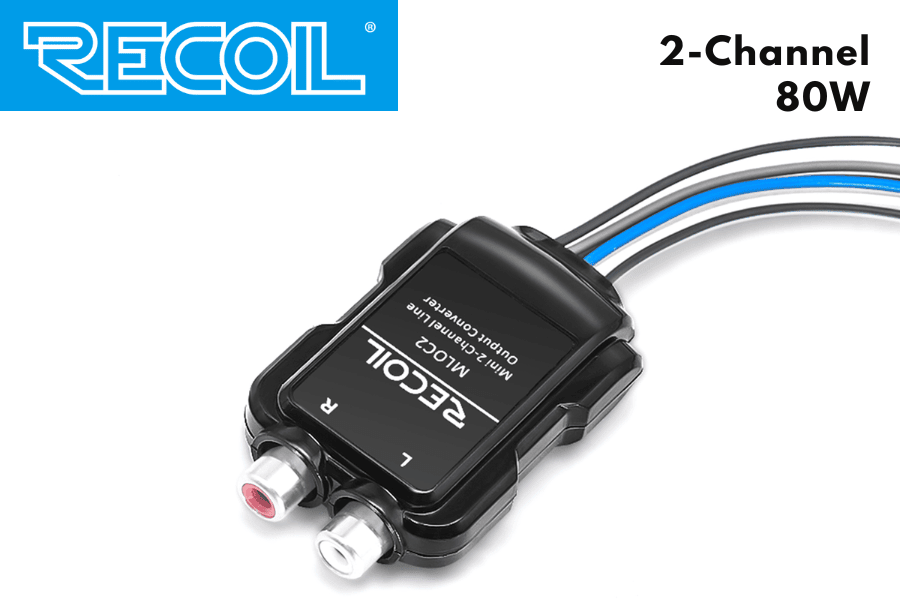 RECOIL MLOC2 2-Channel 80W high-to-low level line-out converter with built in amp remote trigger