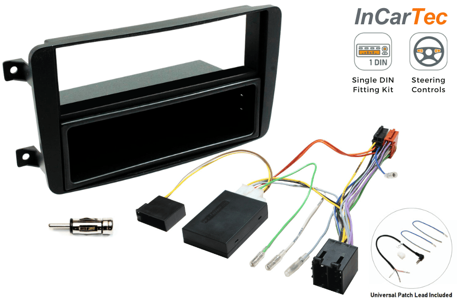 Mercedes (AUDIO 10) Single DIN car stereo upgrade fitting kit (WITH STEERING WHEEL CONTROLS)