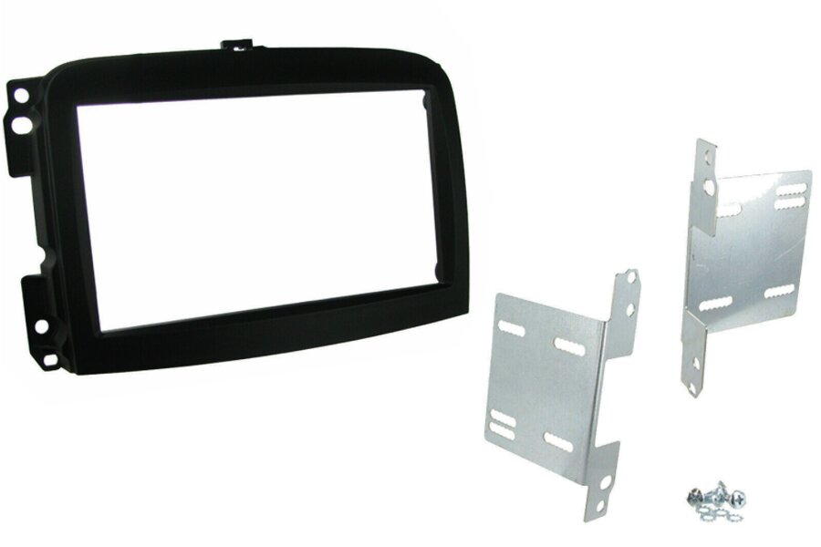 Fiat 500L (2013 Onwards) Double DIN car audio fascia adapter panel (MATT BLACK)