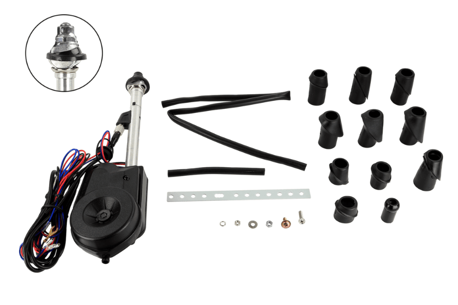 Automatic (Motorised) Telescopic Wing Mount AM/FM Car Antenna – Chrome
