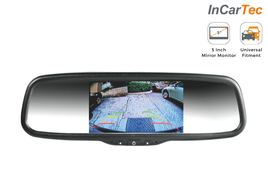 5" Clip-On Rear View Mirror Monitor for Reversing Cameras (Universal Clip-On Style)