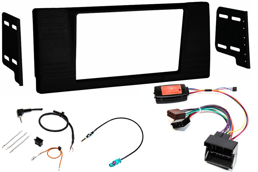 BMW E39 5 Series Double DIN car stereo upgrade fitting kit (QUADLOCK CONNECTION)