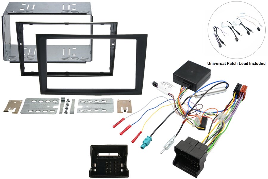Vauxhall Double DIN car stereo upgrade fitting kit with Steering Controls (CHARCOAL)