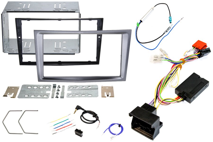 Vauxhall Corsa D Double DIN car stereo upgrade fitting kit with Steering Controls METALLIC CHARCOAL