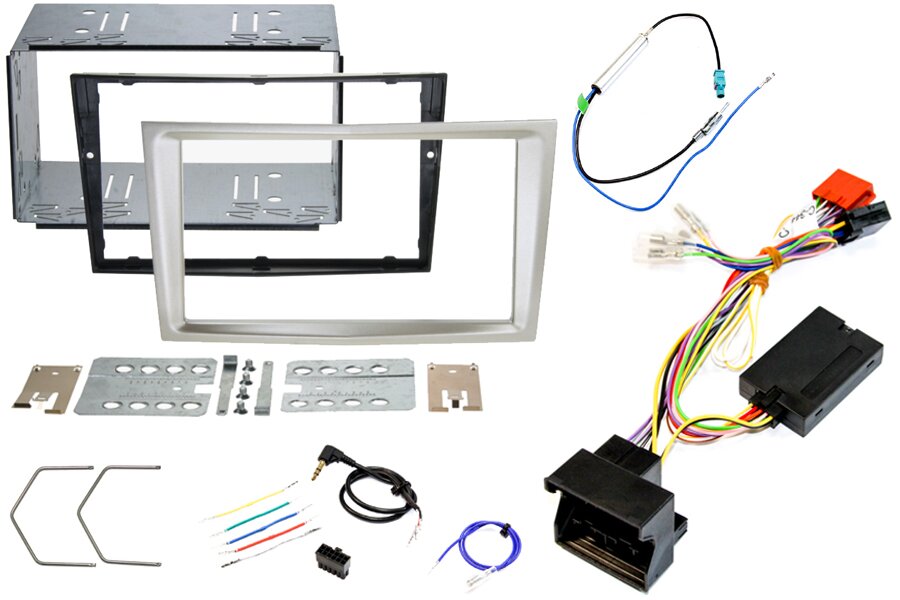 Vauxhall Corsa D Double DIN car stereo upgrade fitting kit with Steering Controls (CHAMPAGNE BEIGE)