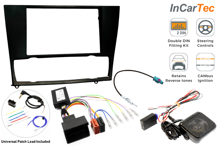 BMW 3 series (E90/E91/E92/E93) Double DIN car stereo upgrade fitting kit (SWC/PDC RETENTION)