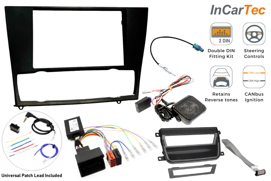 BMW 3 series (E90/91/92/93) Double DIN car stereo upgrade fitting kit (SWC/PDC/ SWITCH RELOCATION)