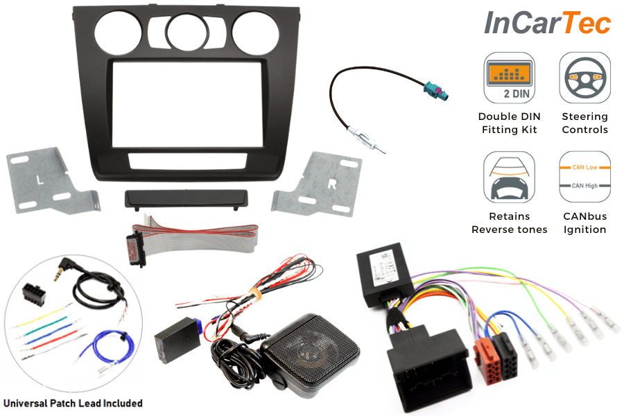 BMW 1-series Facelift Double DIN car stereo fitting kit with Steering controls/PDC MANUAL AIR CON
