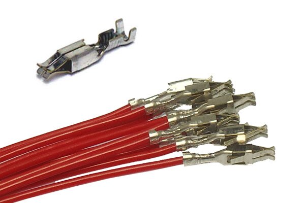 Red wires with pre-crimped junior timer receptacle terminals (10 PACK)