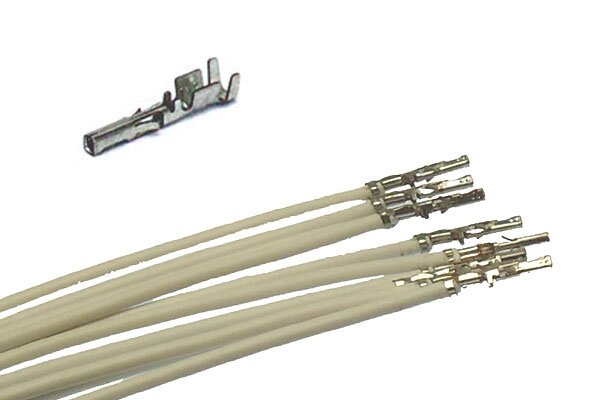 White wires with pre-crimped Molex Microfit receptacle terminals (10 PACK)
