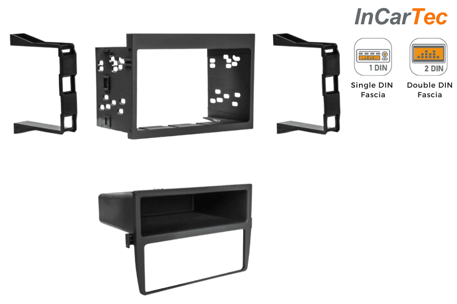 Porsche 986/996 Double DIN car audio fascia adapter and heater relocation kit (MATT BLACK)