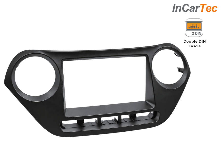 Hyundai i10 (2013-2019) Double DIN car audio fascia adapter panel (MATT BLACK)