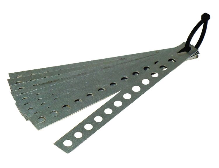 Pack of 10 perforated galvanised metal stips