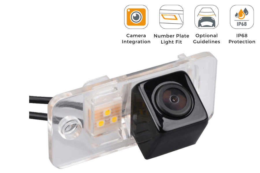 Audi A4, A5, A6, Q7 reverse view rear number plate light camera