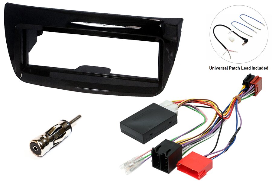 Fiat Doblo, Vauxhall Combo Single DIN car stereo upgrade fitting kit (GLOSS BLACK)