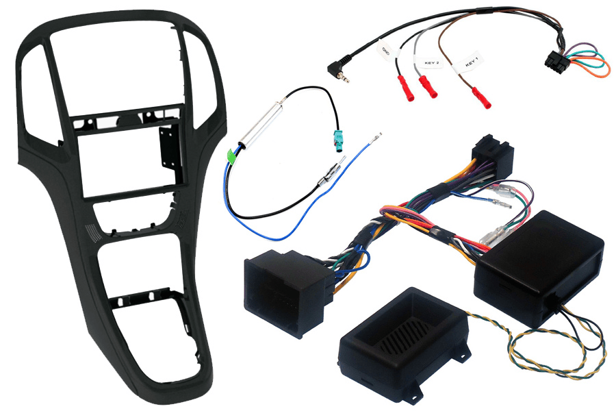 Vauxhall Astra J (2010-2015) Double DIN car stereo upgrade fitting kit with SWC (MATT BLACK) 