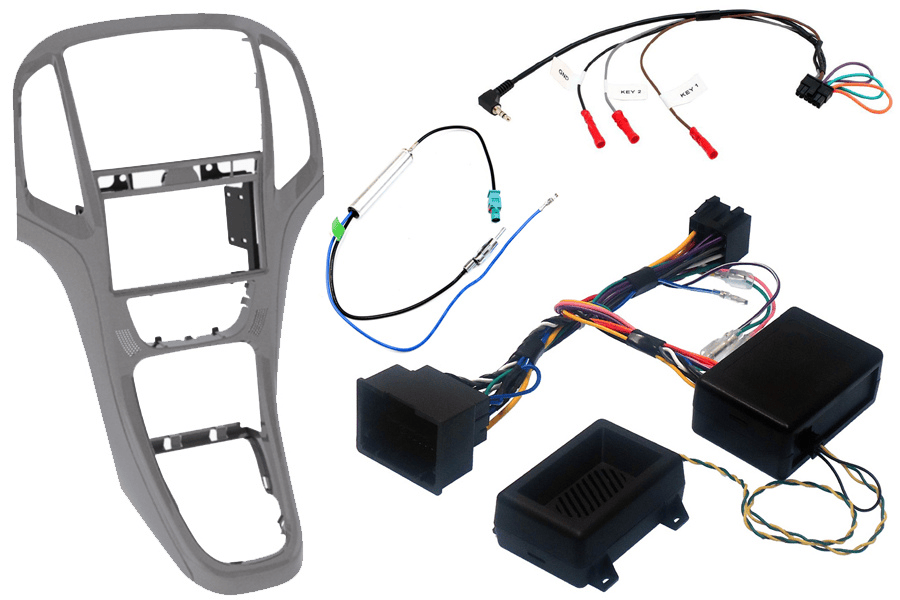 Vauxhall Astra J (2010-2015) Double DIN car stereo upgrade fitting kit with SWC (TITANIUM GREY) 