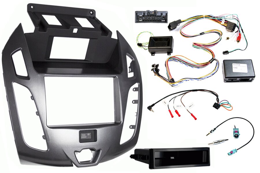 Ford Transit Connect MK2 (2014-2019) Single/Double DIN car stereo fitting kit (WITH DISPLAY) SILVER