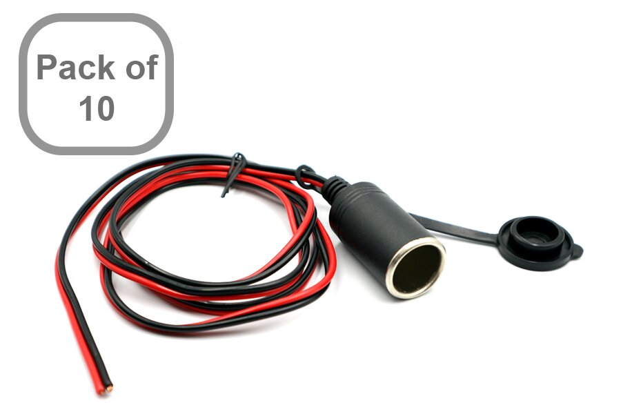 10 X  Hard wired cigarette lighter power sockets for 12V chargers (10 PACK)