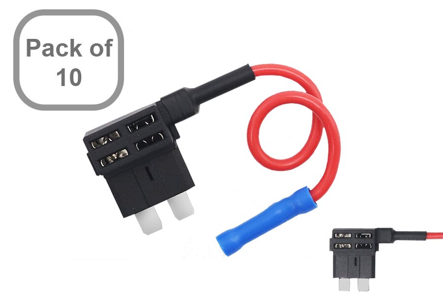 Pack of 10 add a circuit Blade fuse tap spur (ATO-ATC) 10 PACK