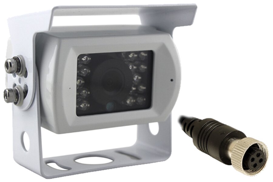 Universal heavy duty rear view camera with adjustable bracket for Vans/ Motorhomes NTSC (WHITE)